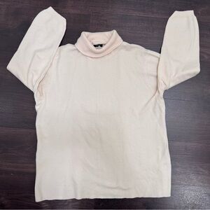 J. Crew Soft Cream Wool/Pima Cotton blend Turtleneck Sweater